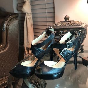 Barely Worn GUESS Ankle Crossed Black Heels